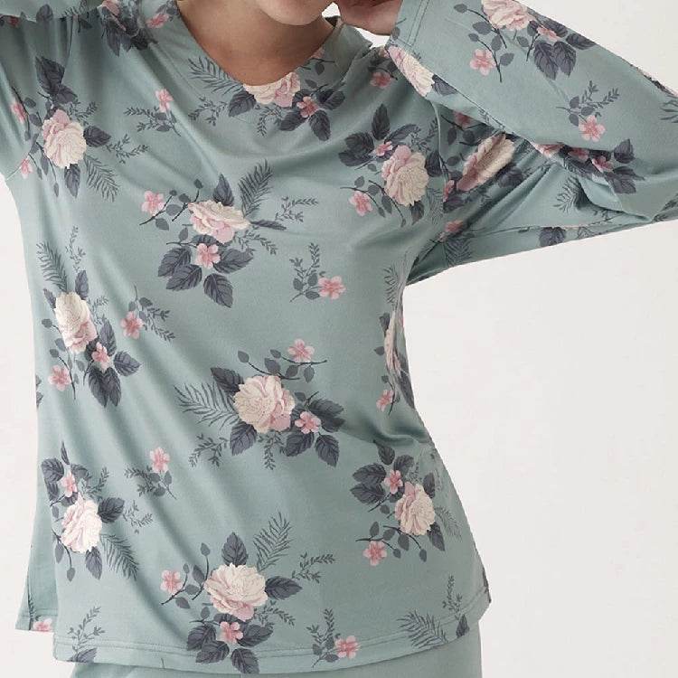 Pigiama donna ciniglia floreale