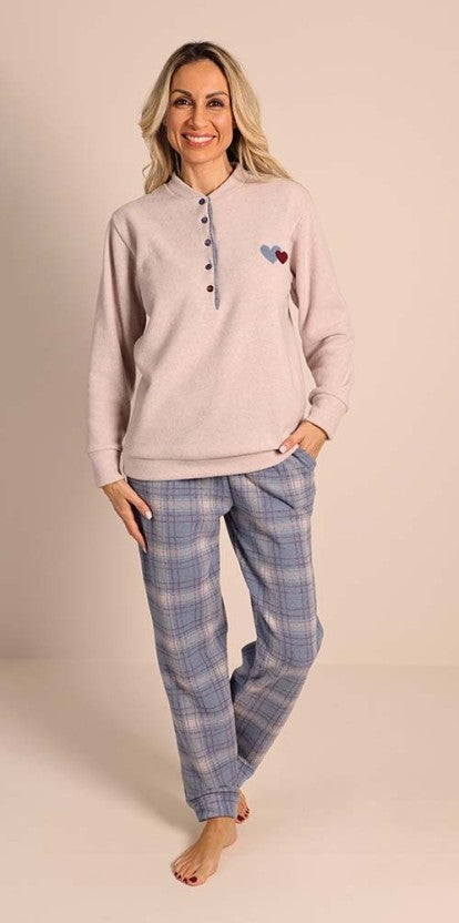 Pigiama donna 5140 serafino con pantalone a quadri