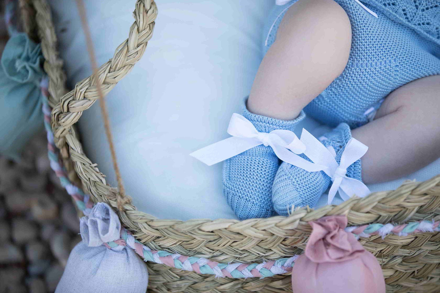Completino Tricot con pizzo e coulotte in tessuto crepès
