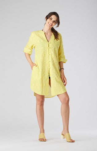 Camicia mezza manica fiori ricamati