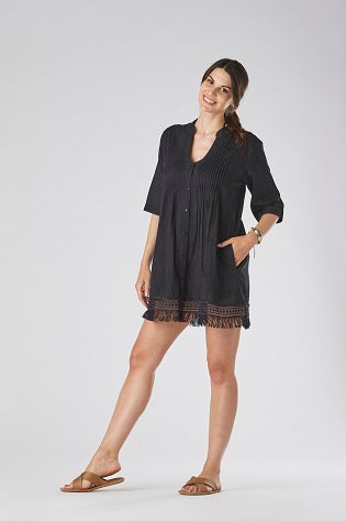 Camicia abbottonata sangallo