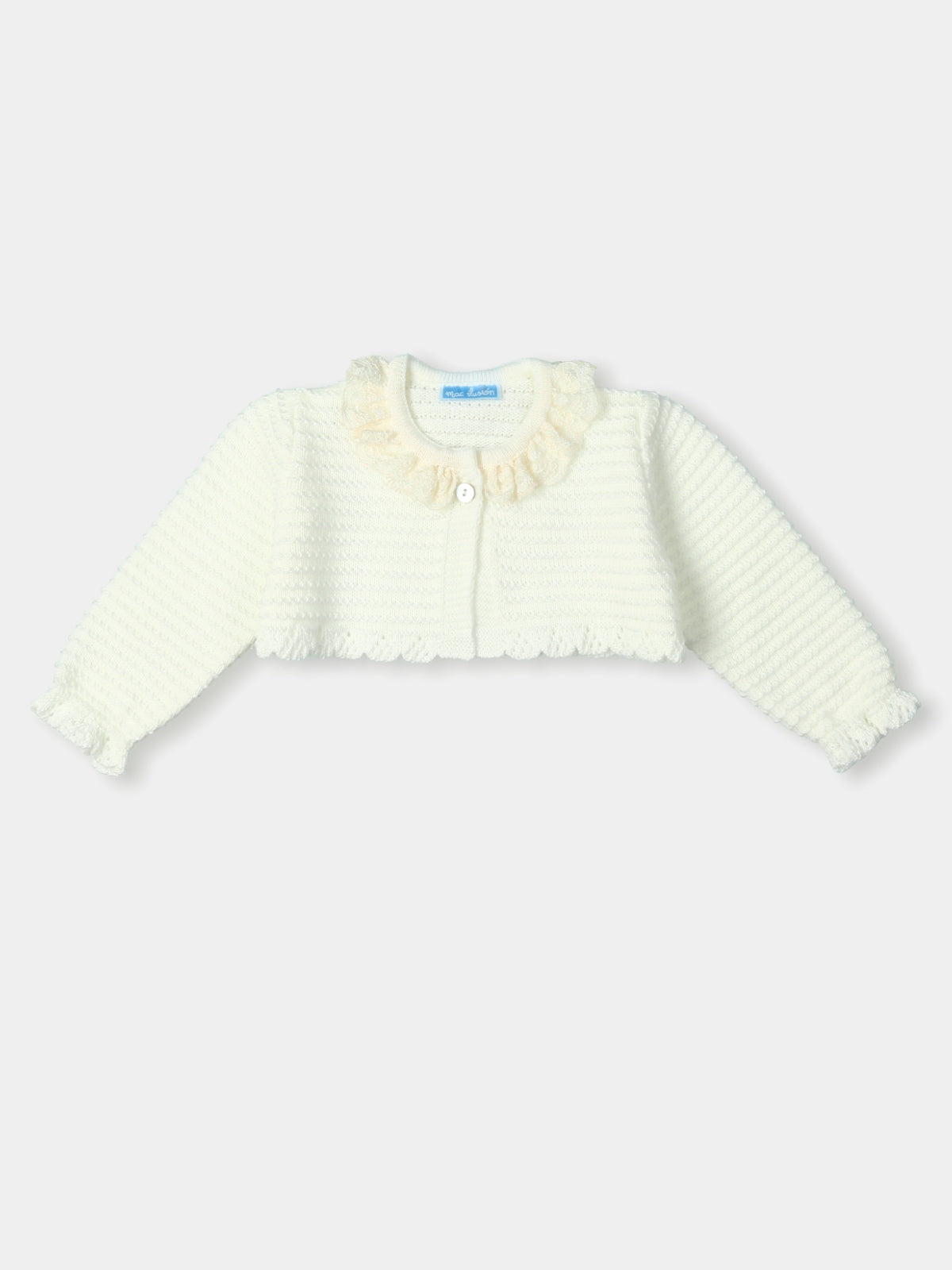 Coprispalle in lana con pizzo