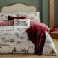 Set copripiumino reversibile Cotswold Christmas Crema/Bordeaux
