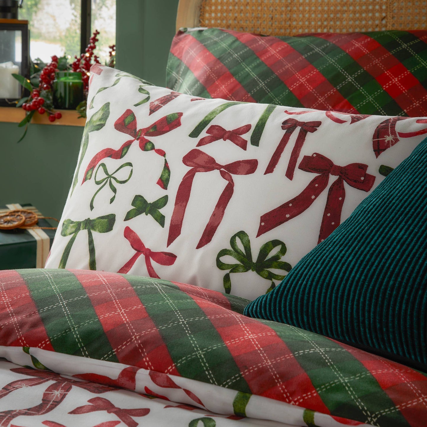 Set copripiumino stampato con fiocchi festivi Nathalie Bacche/Pino