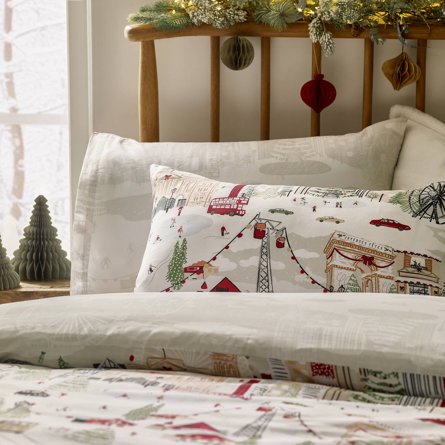 Set Copripiumino Stampato Gioia per Tutti Neve/Bacca