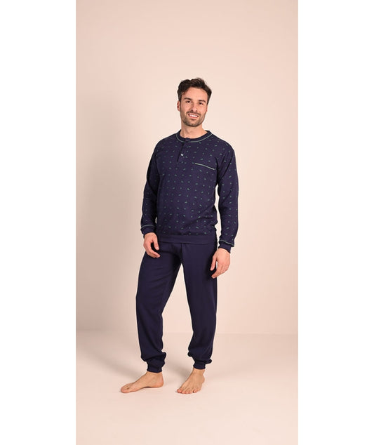 Pigiama uomo 6038 modello serafino in interlock