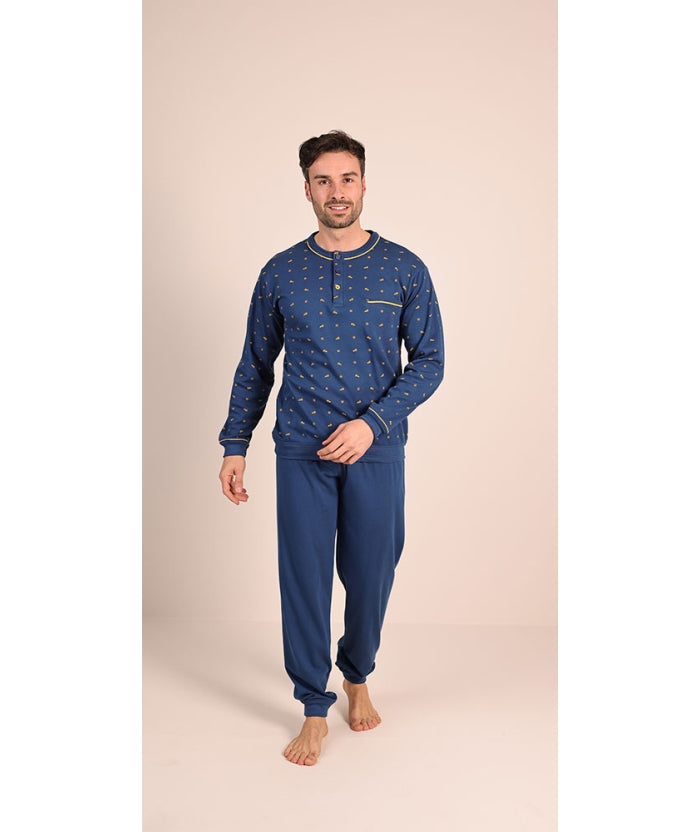Pigiama uomo 6038 modello serafino in interlock