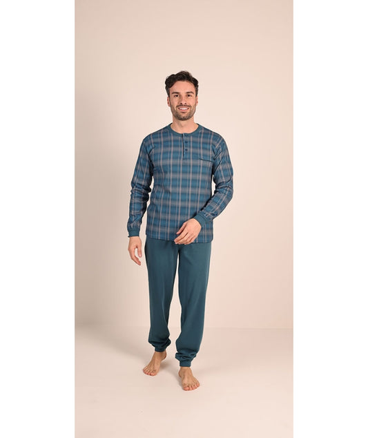 Pigiama uomo 6041 modello  serafino in interlock