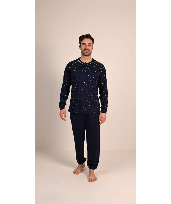 Pigiama uomo 6020 modello  serafino in interlock