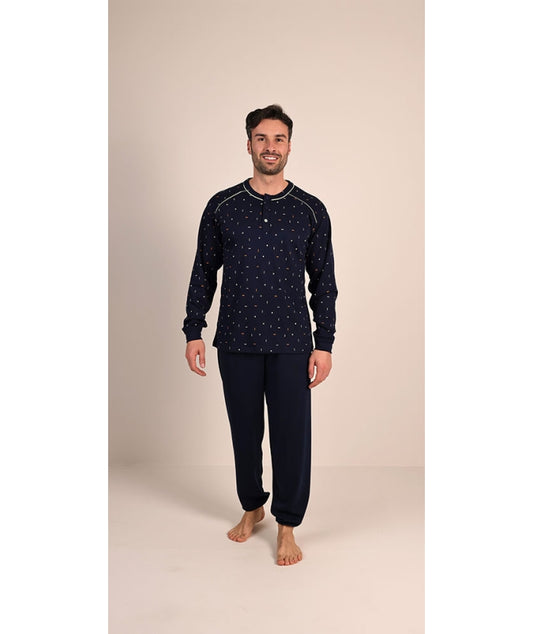 Pigiama uomo 6020 modello  serafino in interlock