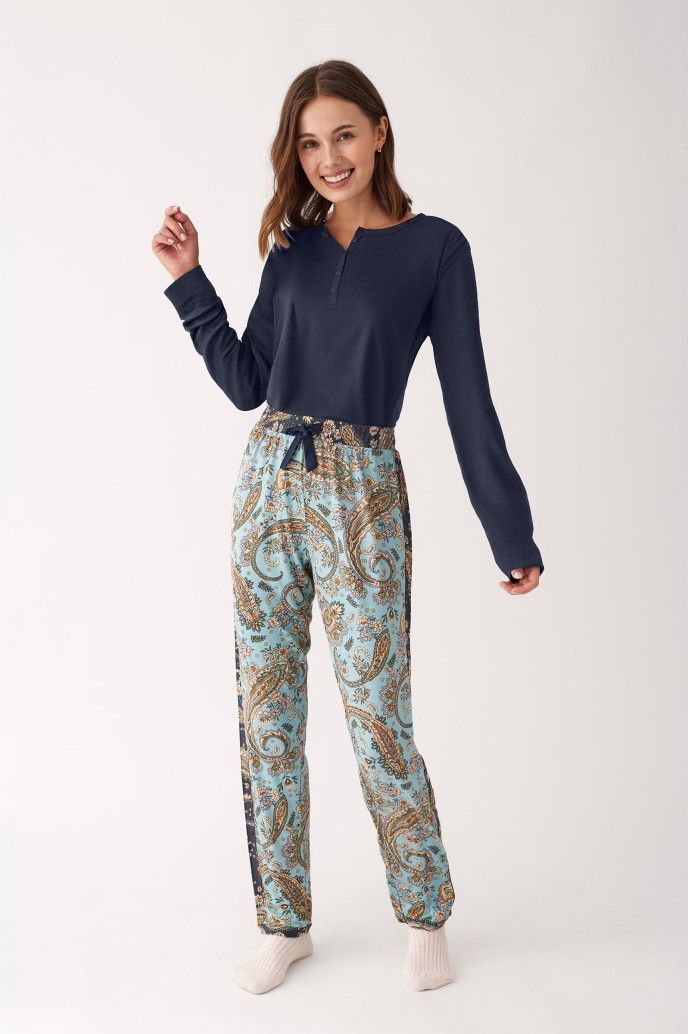 Pigiama donna unito+fantasia cachemire19722