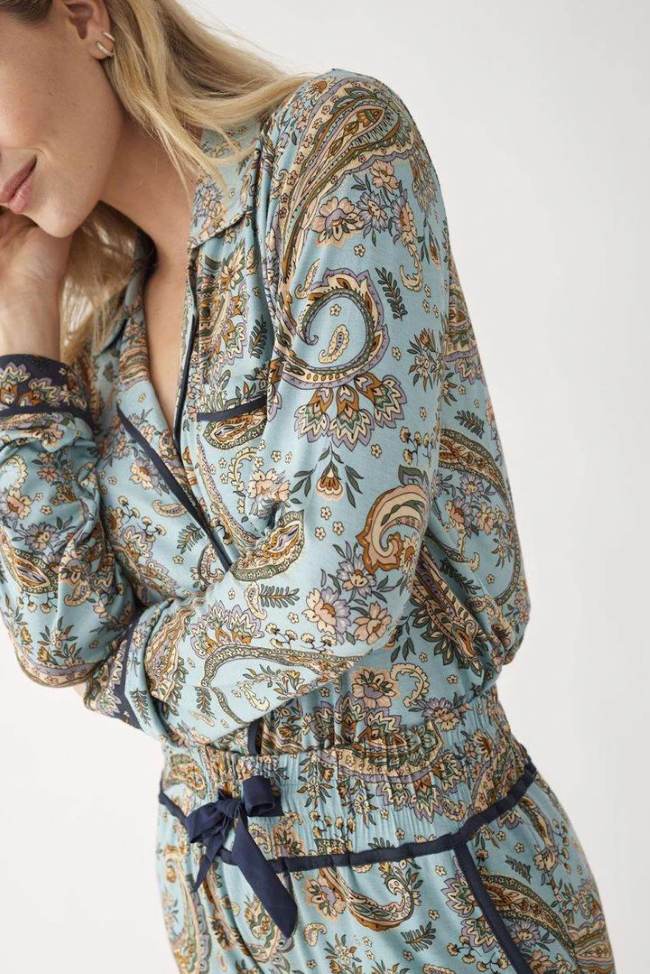 Pigiama donna aperto fantasia cachemire19732