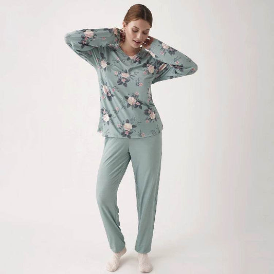 Pigiama donna ciniglia floreale