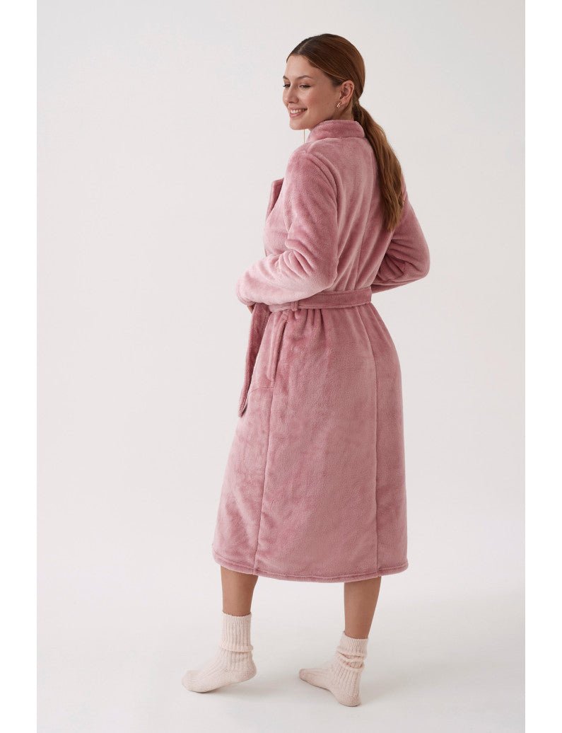 Vestaglia donna 20704 Abbottonata di traverso in velour