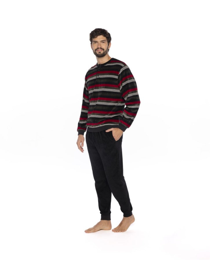 Pigiama  velour rigato