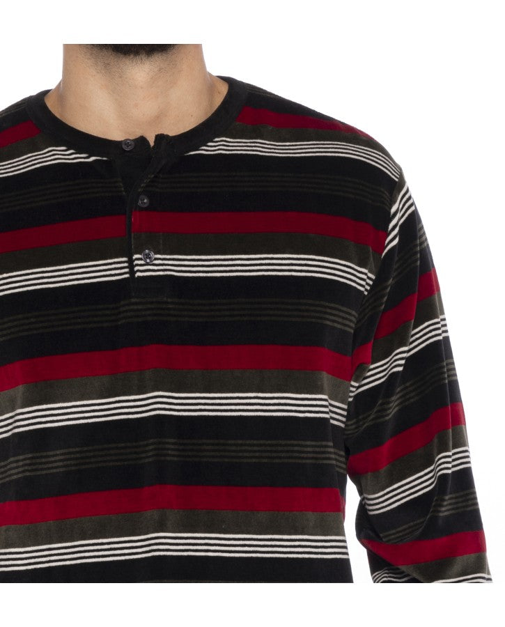 Pigiama  velour rigato