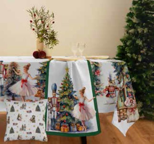 Tovaglia natalizia abeti 12 posti
