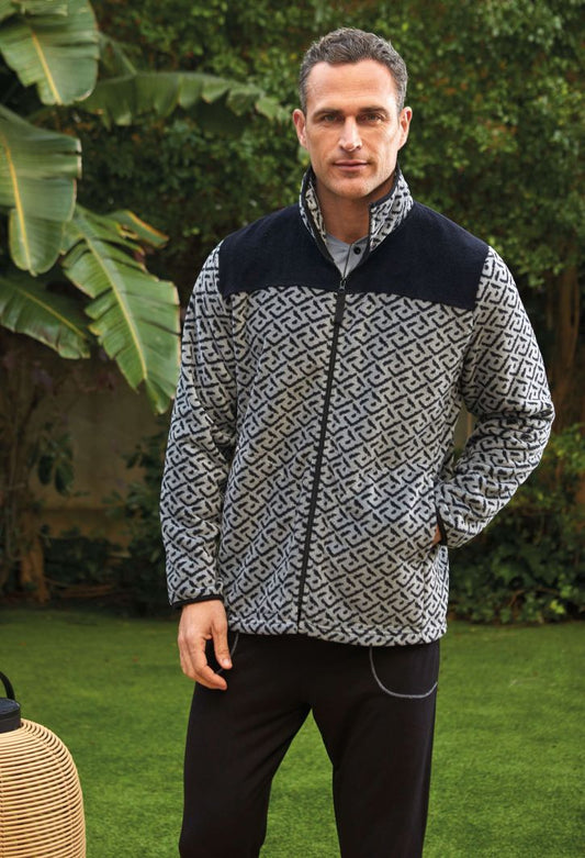 Giacca con zip Lope fantasia geometrica