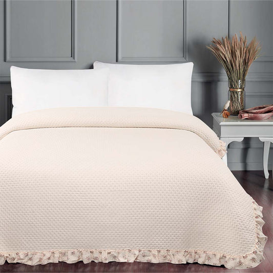 quilt Bice unito con frill fantasia