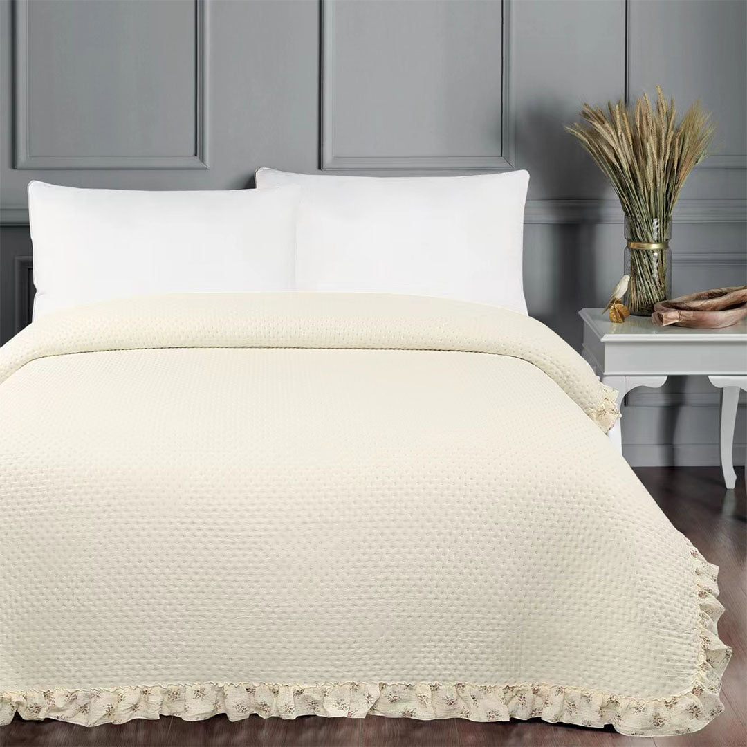quilt Bice unito con frill fantasia