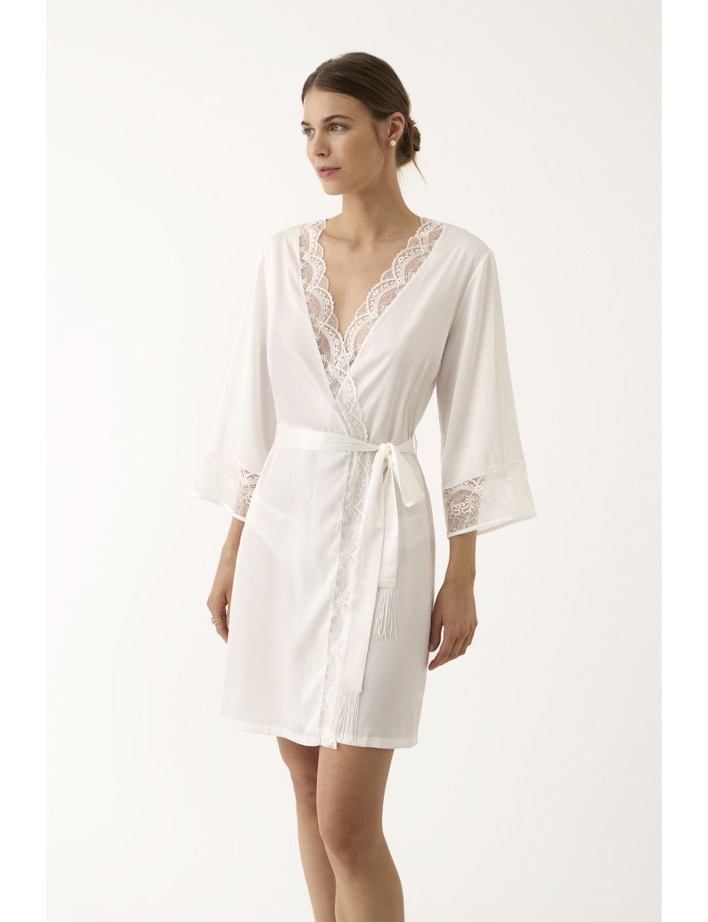 Kimono 1244 con pizzo in raso
