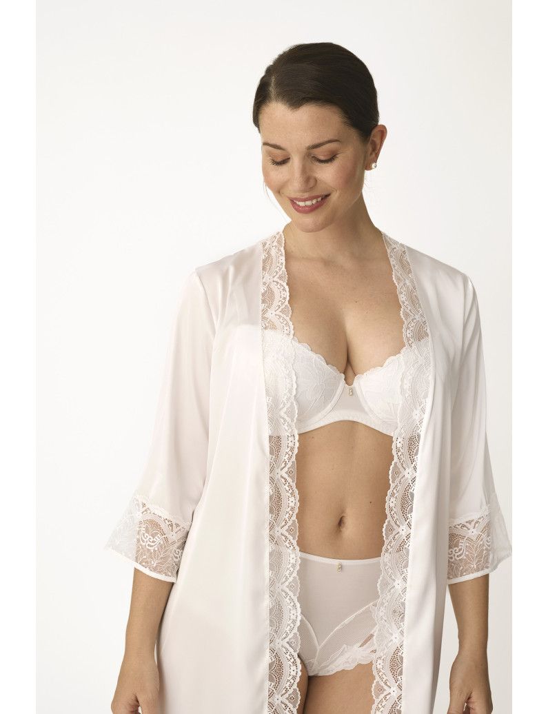 Kimono 1244 con pizzo in raso