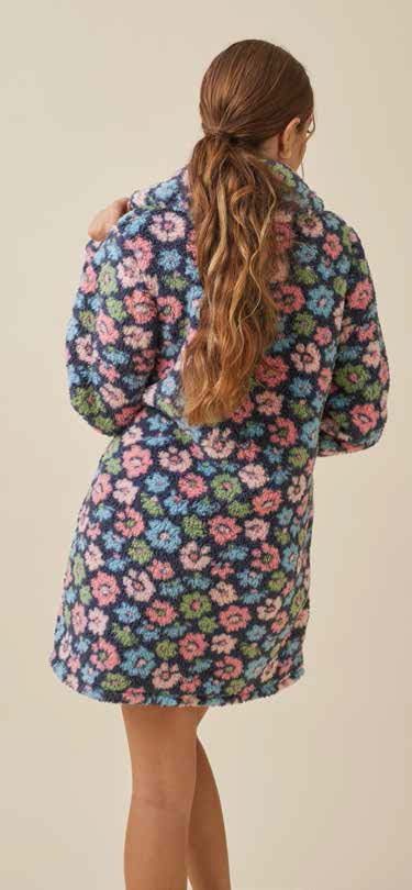 Vestaglia fantasia floreale in coral