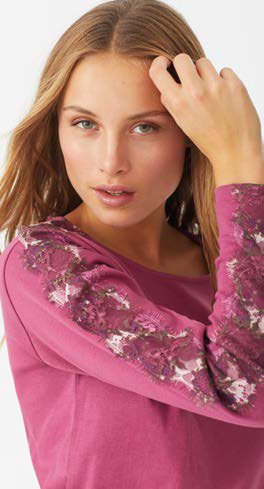 Pigiama interlock pois con pizzo