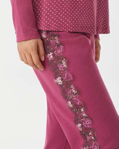 Pigiama interlock pois con pizzo