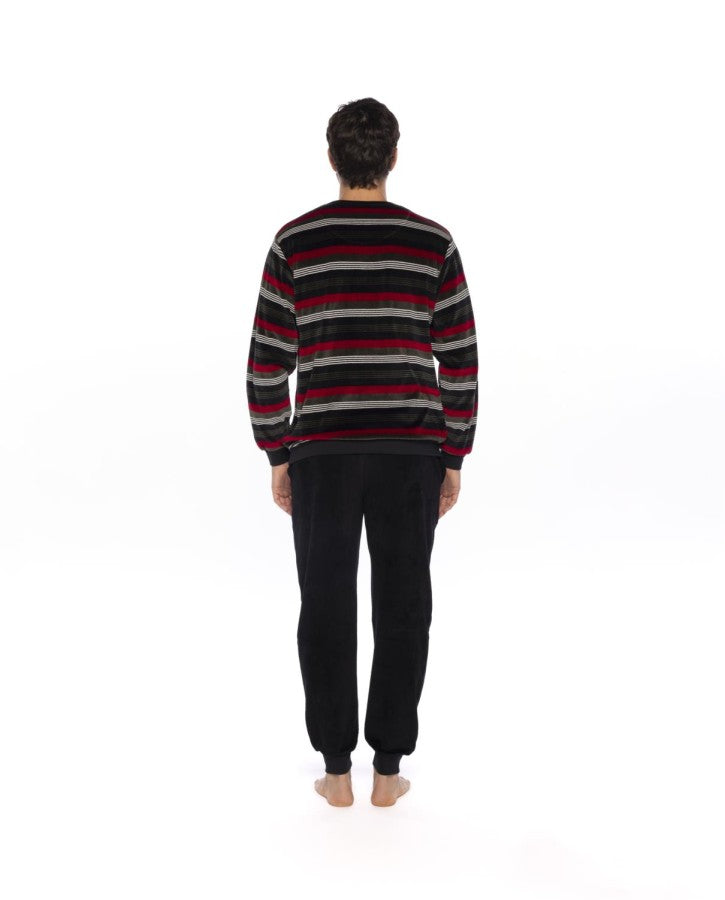 Pigiama velour rigato